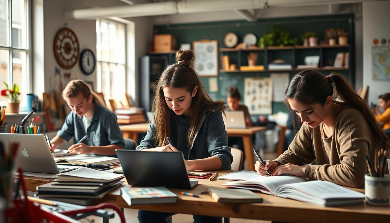 Student using online courses for flexible education