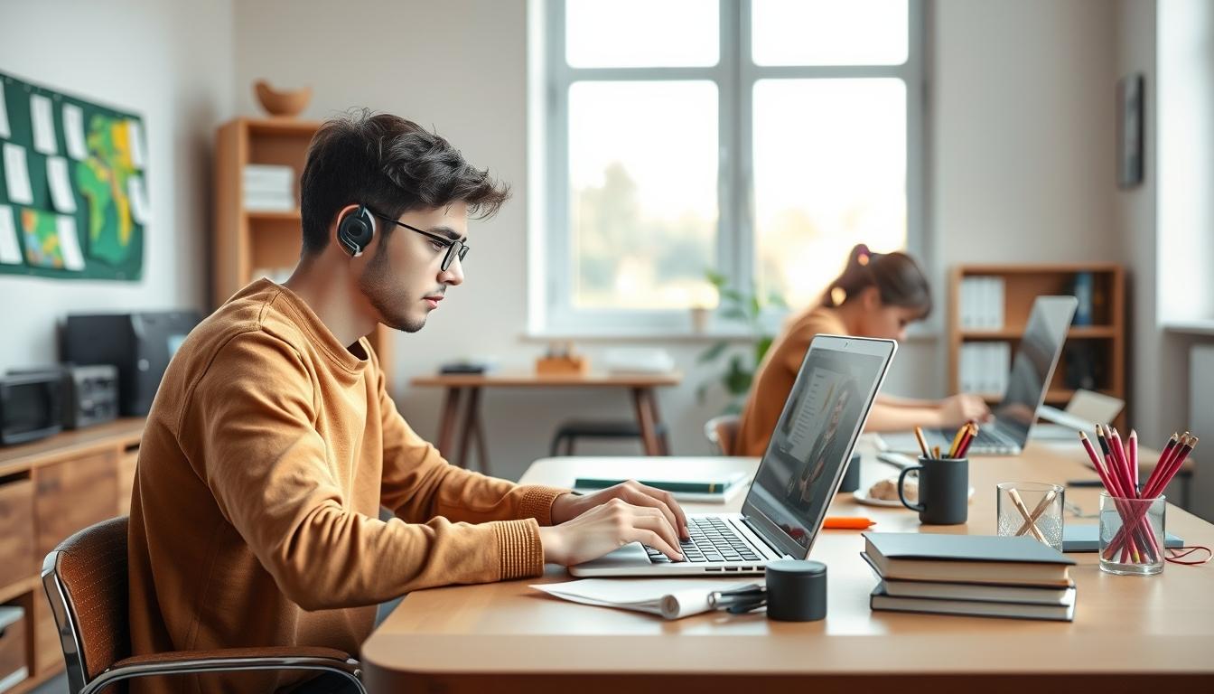 Structured study materials and learning resources on a desk